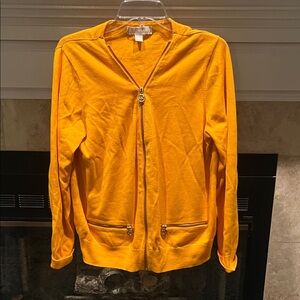 MICHAEL Michael Kors Yellow zip up sweater.